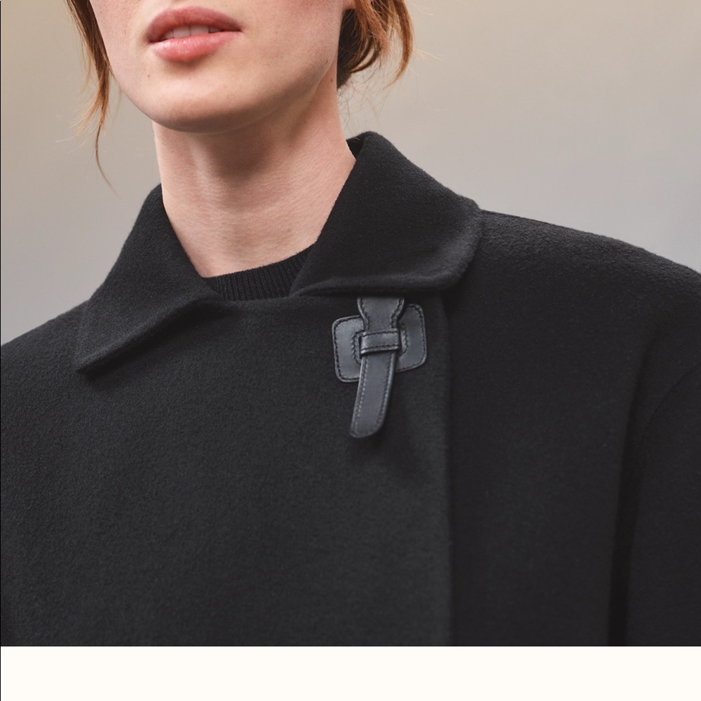 Hermes black double cashmere coat - Picture 9 of 12